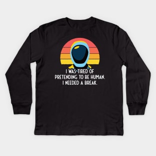 Murderbot Is Tired of Pretending to Be Human Kids Long Sleeve T-Shirt